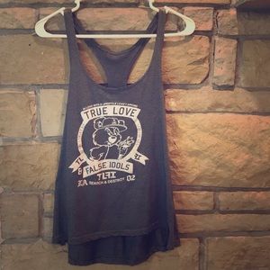 True Love False Idols Gray bear tank Size L